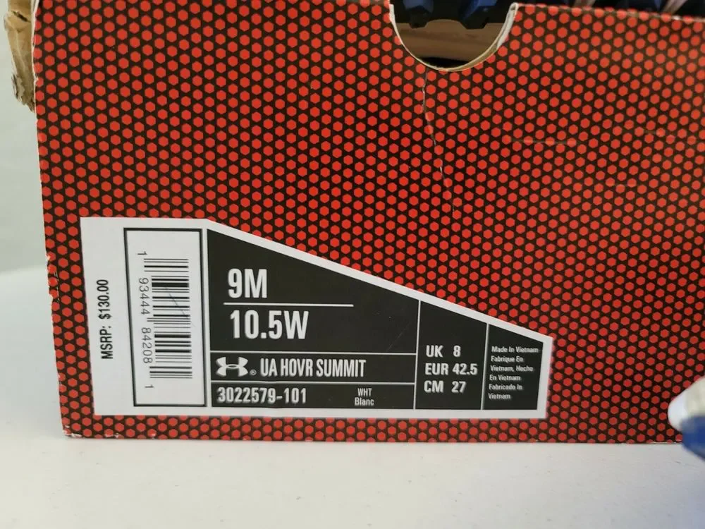 Under Armour HOVR Summit Michelin Shoes Size 9 Mens 10.5 W White 3022579-101 - Picture 4 of 7